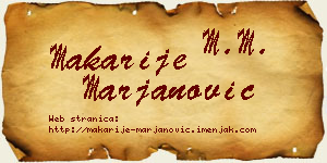 Makarije Marjanović vizit kartica